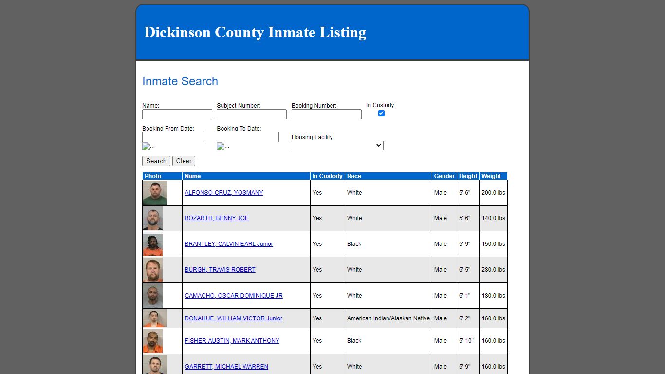 Inmate Search - dkcokslaw.org
